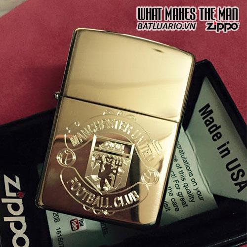 Bật lửa zippo Khắc Logo Manchester United 01 - Bật lửa zippo 254B.MU01