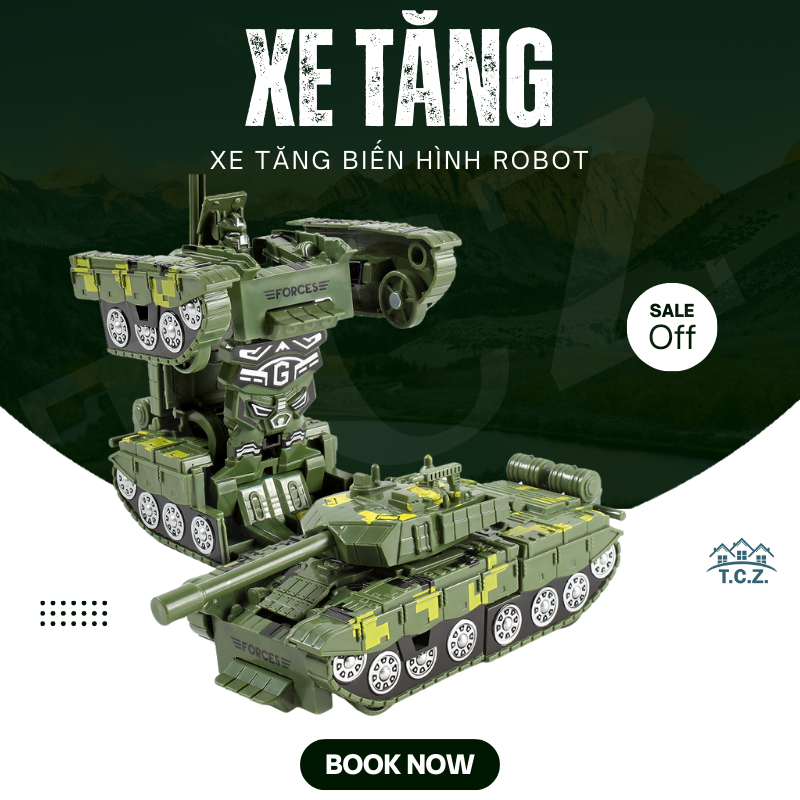 TCZ-HCM Xe tăng robot biến hình tự động có đèn và nhạc âm thanh vô cùng sống động cho bé yên, đồ chơi bé trai, đồ chơi trẻ em, đồ chơi robot, đồ chơi robot biến hình.