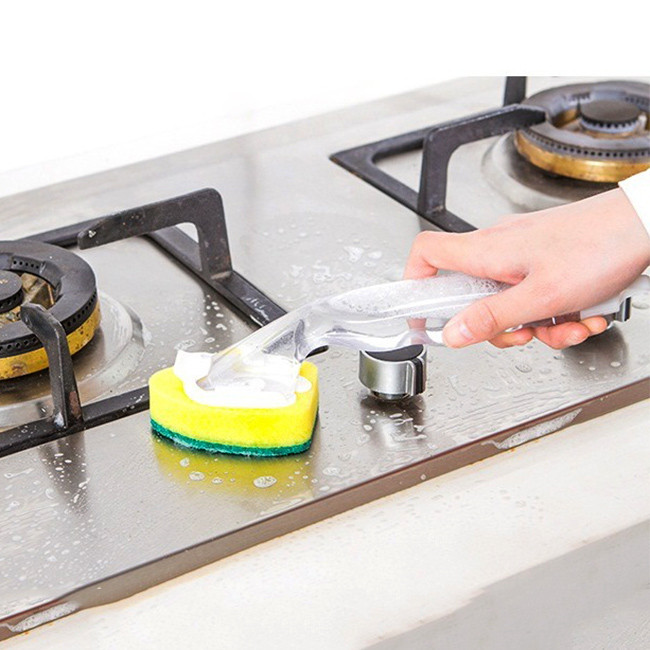 Dụng cụ chà rửa kèm bình đựng nước rửa thông minh