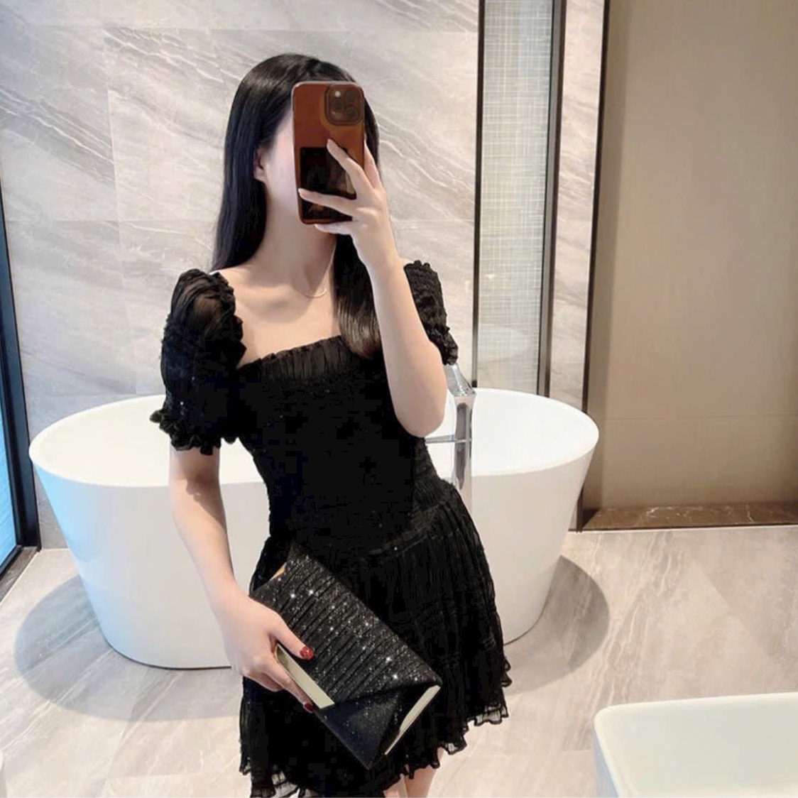 Clutch nữ dự tiệc kim tuyến bling bling