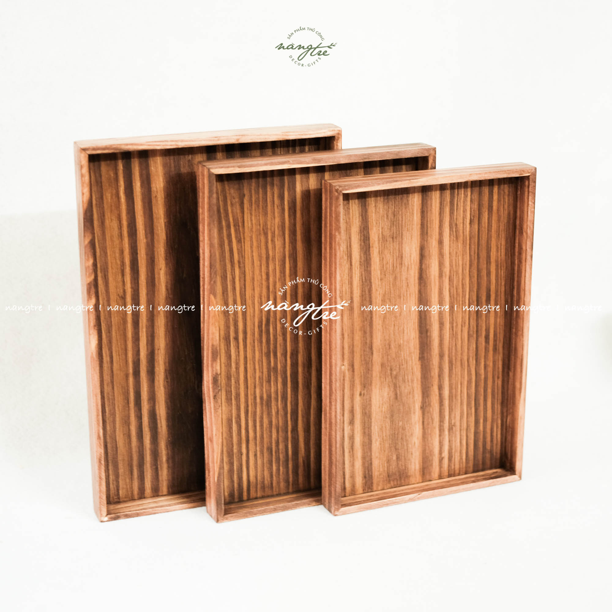Khay gỗ chữ nhật đựng đồ