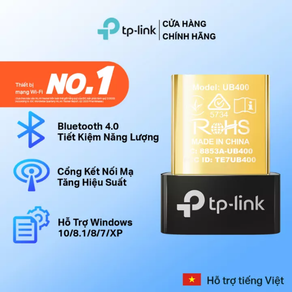 [HCM][Hàng Mới Về]  Thiết Bị Kết Nối Bluetooth 4.0 Qua Cổng USB TP-Link UB400 - USB Bluetooth