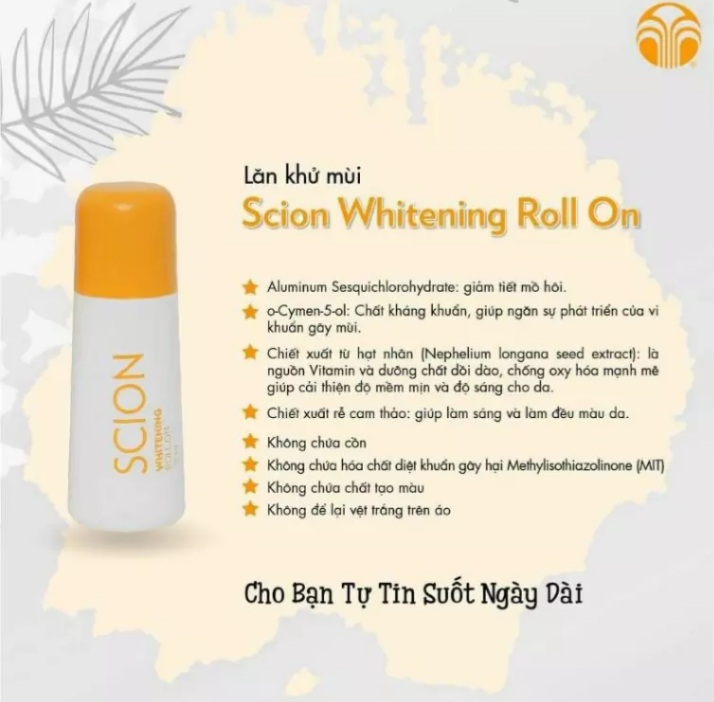 Lăn khử mùi Scion White Roll On Nuskin 75ml.[Chính hãng]