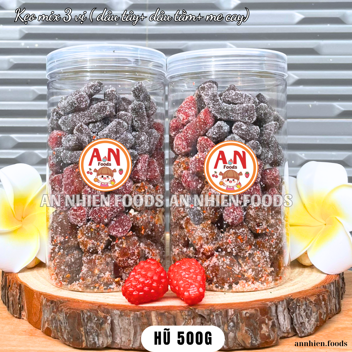 1 KG- Kẹo mix 3 vị (me cay-dâu tây-dâu tằm)- có video