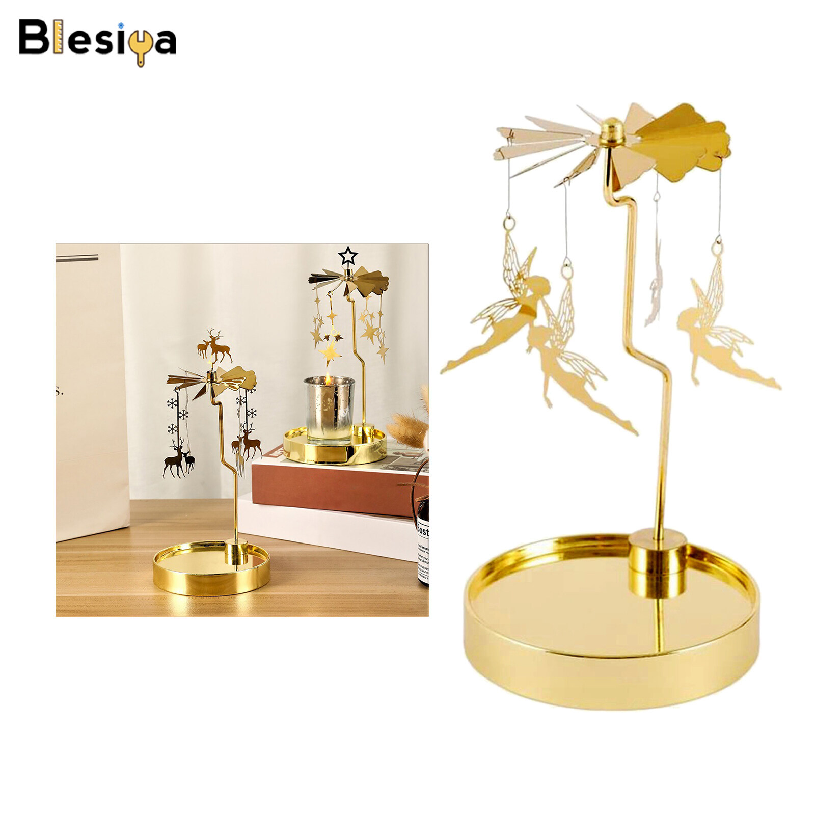 Blesiya giá đỡ nến xoay chân nến, trang trí nhà tiệc