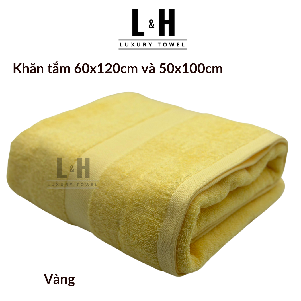 Khăn tắm cỡ vừa 60x120cm, 50x100cm cao cấp xuất hàn Basic, thấm hút nước tốt, không bám bông, dày dặn