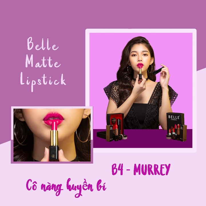 Set 3 Món Son Belle Siêu Lì, Mềm, Mịn, Bám Môi – HV777