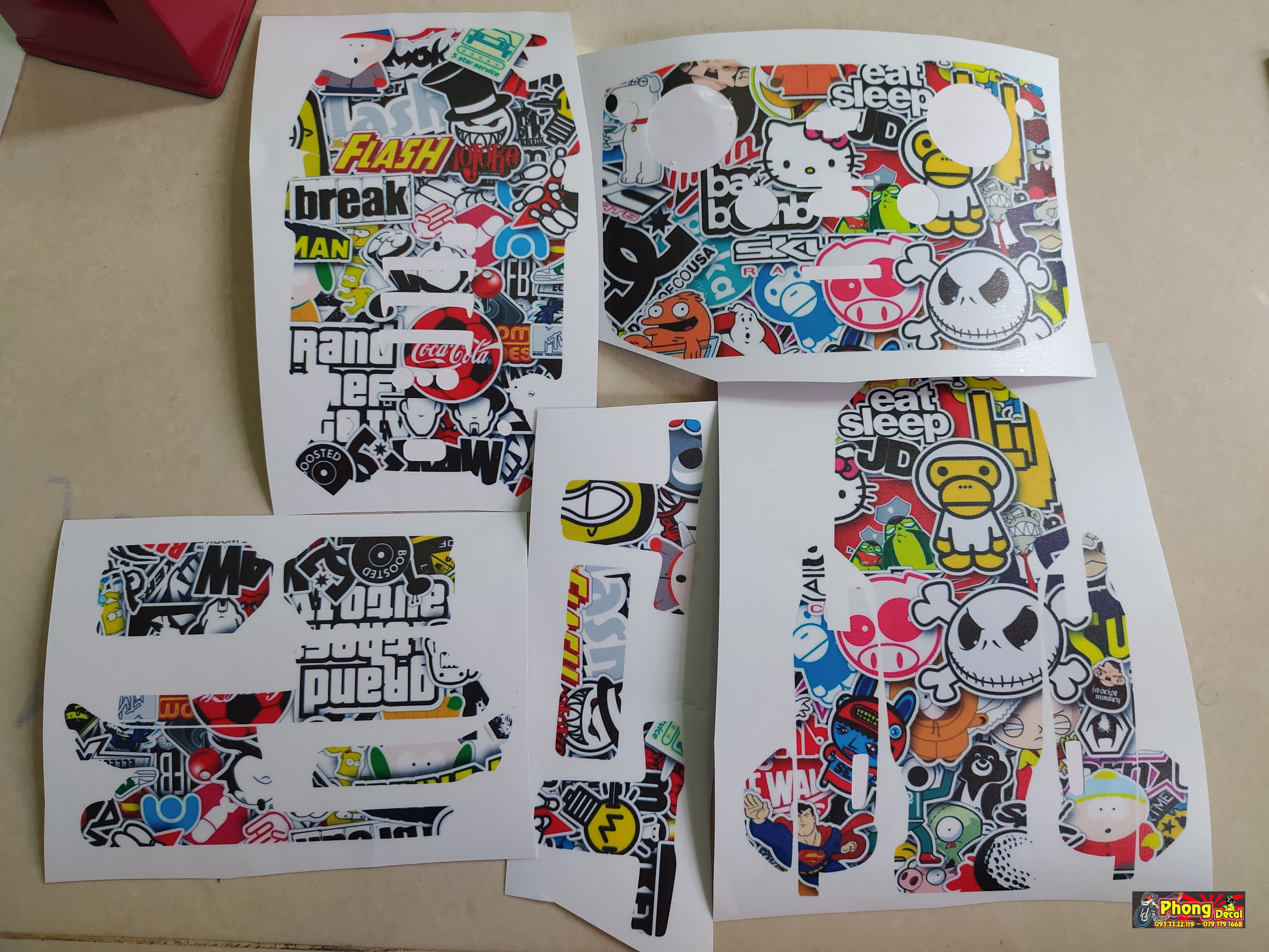 Skin decal dán trang trí flycam dji mavic mini- mini se- mini 2 - logo sticker hoạt hình