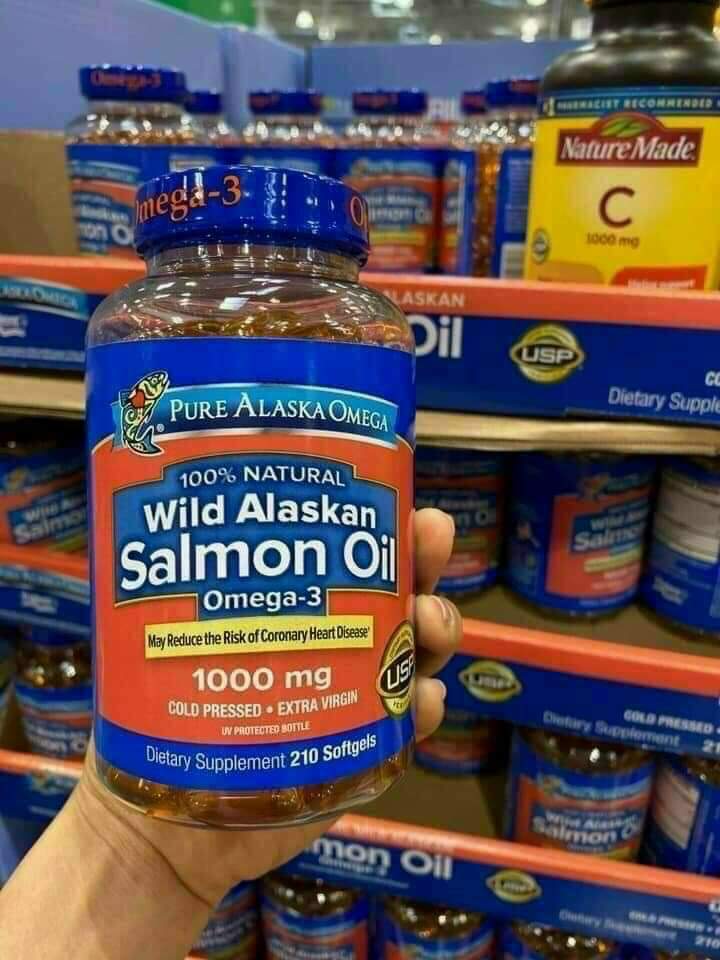 Viên dầu cá hồi pure alaska omega 3 wild salmon oil 1000mg 210 viên