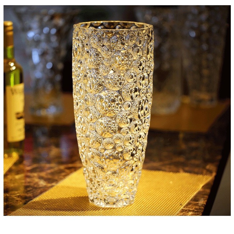 Lọ hoa thủy tinh chấm bi 30cm DELISOGA
