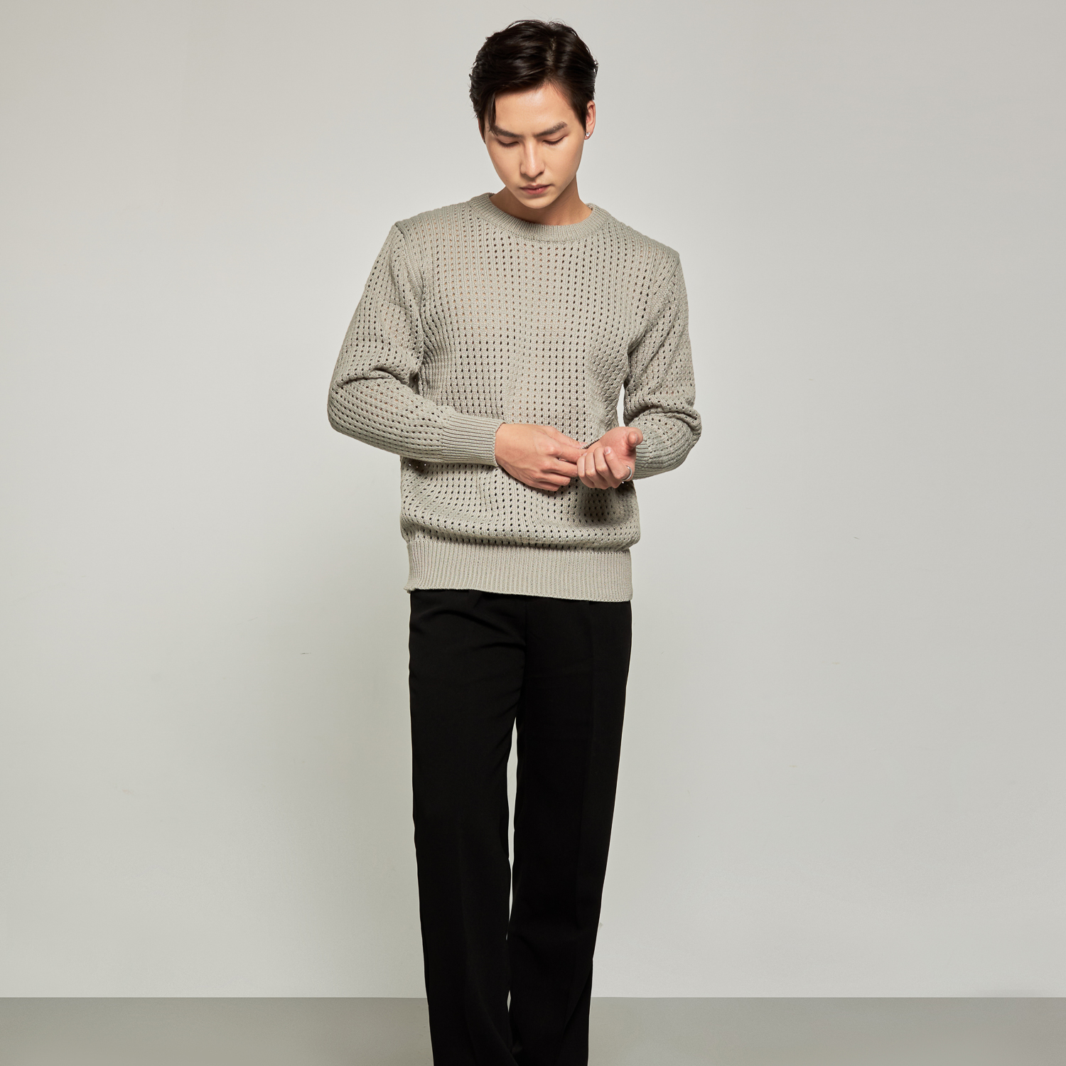 Áo len trơn nam dệt sợi dày dặn Highway (Menswear) Carter
