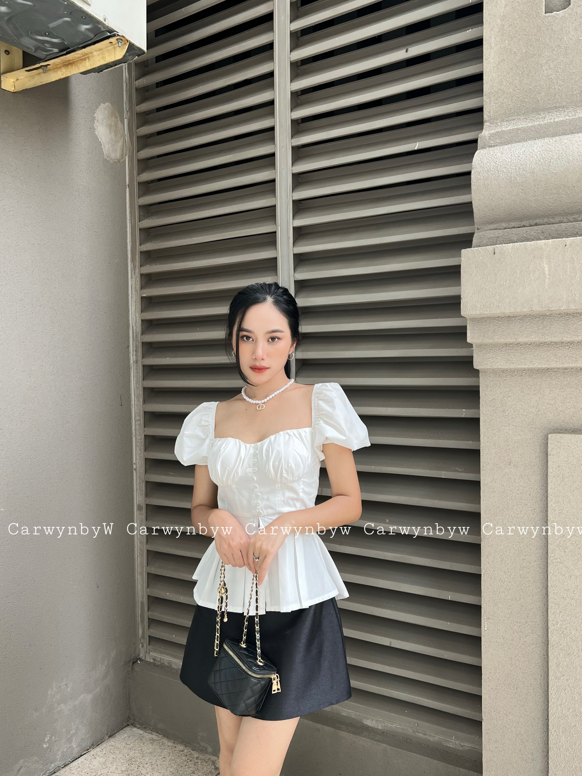 Áo Thiết Kế Peplum Xếp Ly Kèm Mút Ngực (Elly Top)