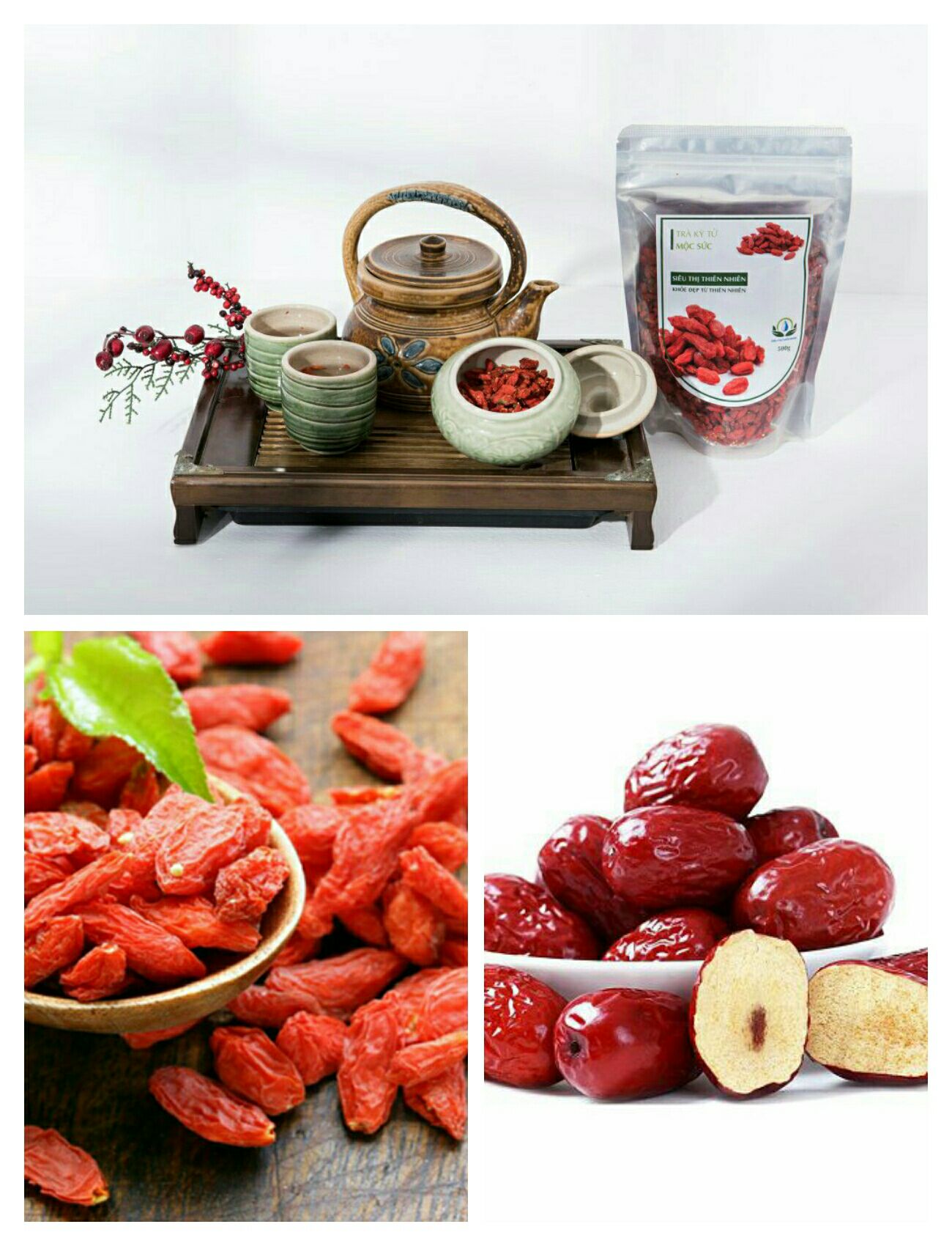 Combo 200g kỷ tử + 200g táo đỏ