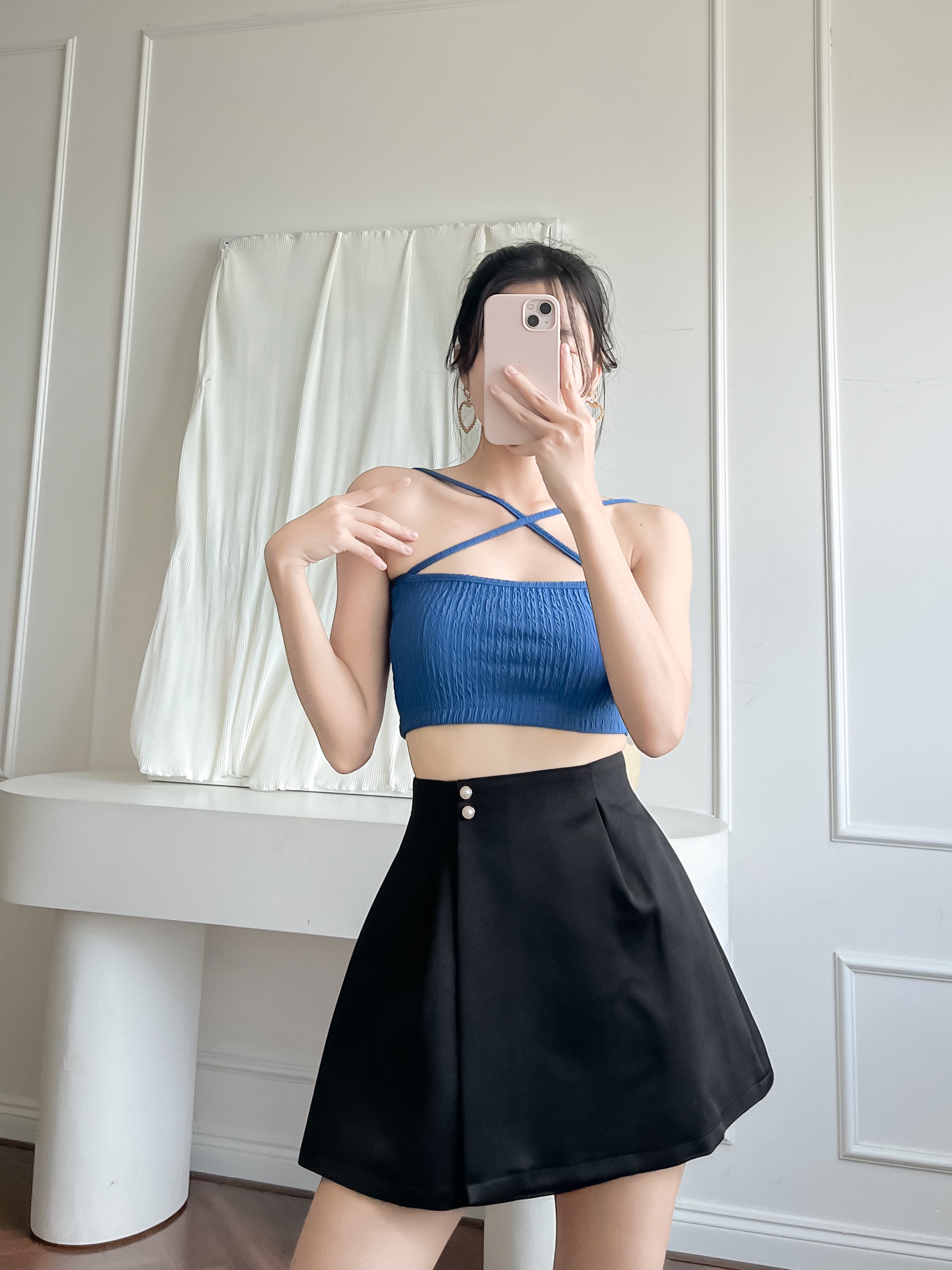 Áo croptop cột dây cách điệu EDINI - A1385