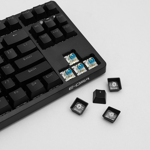 Bàn phím cơ không dây bluetooth e-dra ek361w v2 black - bluetooth 5.0 - led rgb - switch huano - pin 2000mha