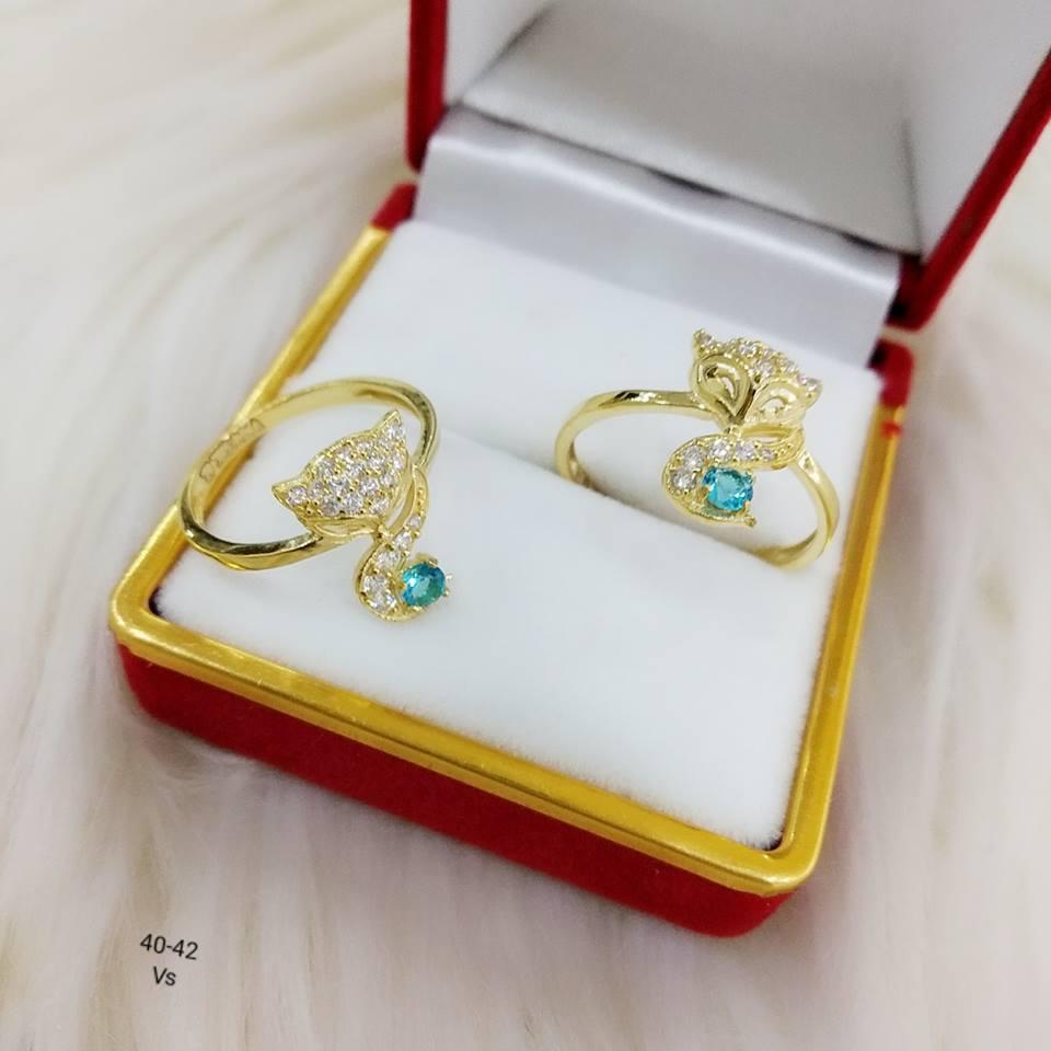Nhẫn hồ ly vàng 10k đuôi đá NV39