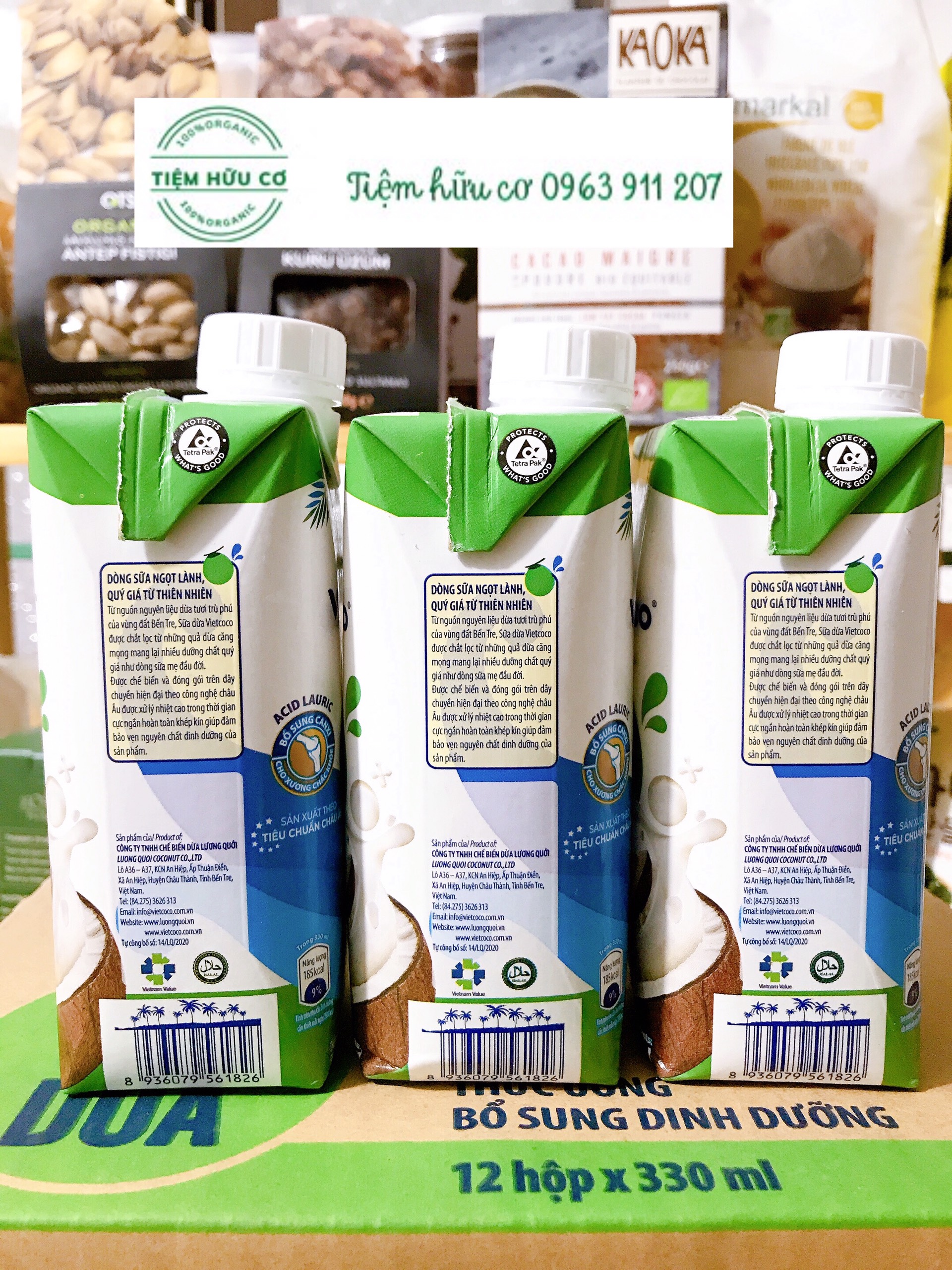 Sữa dừa UHT Vietcoco-Hộp 330ml (Tiệm Hữu Cơ)