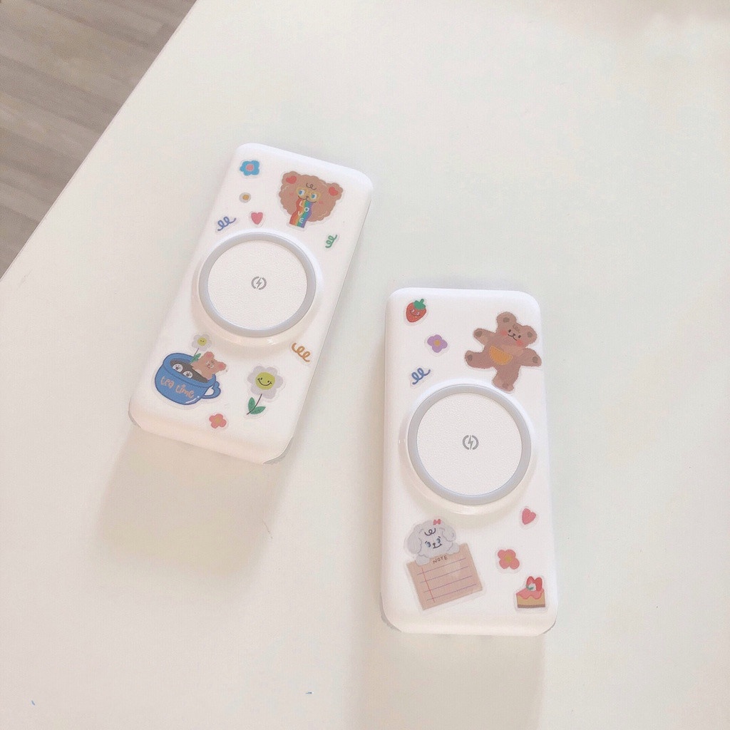 Phong cách mới 💖Sạc dự phòng kiêm sạc không dây 3in1 dung lượng 10000mAh, 20000mAh cổng type C/USB/Android/Lightning