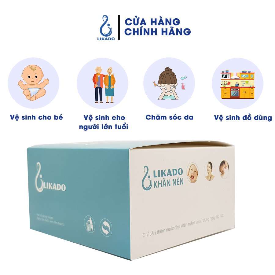 Khăn nén likado dạng viên 200 viên trần