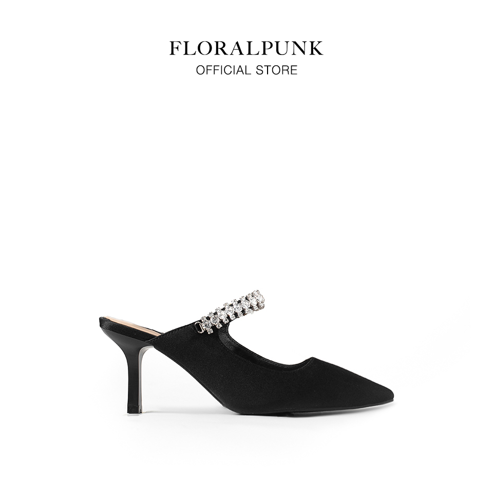 Giày cao gót Floralpunk Diana Pointy Mules - Satin 7cm