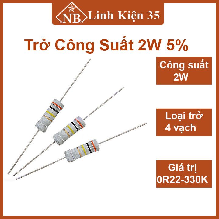 Combo 10 con trở công suất 2W 5% ngăn cản dòng điện trong mạch