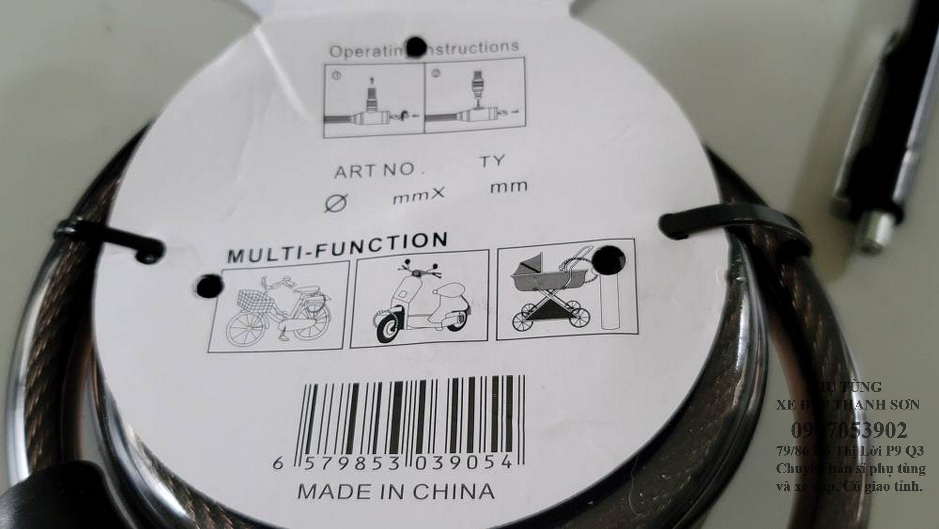 Khoá dây xe máy xe đạp 4 số