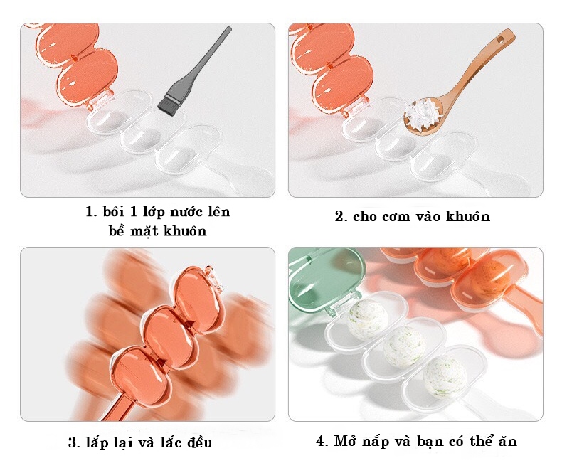Khuôn cơm, khuôn lắc làm cơm nắm cho bé kiểu Nhật