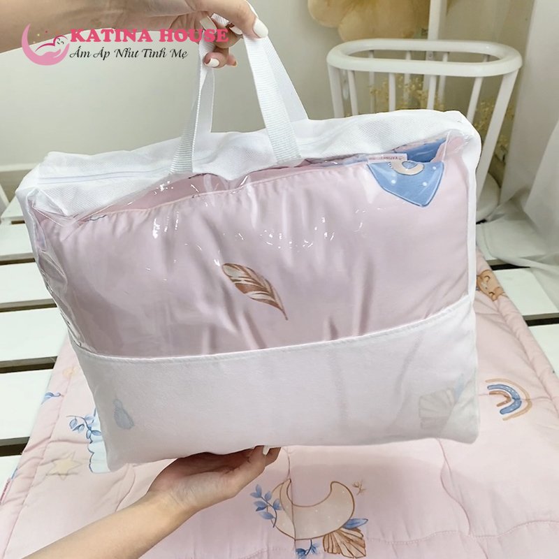 Bộ gối nệm cho bé đi học Katina House, vải Tencel cực mềm mát, họa tiết đáng yêu, nhiều kích cỡ