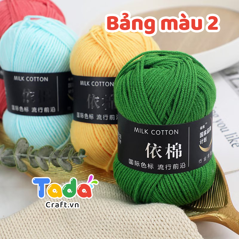 Len milk cotton 50gr (Mã 51 đến 86)