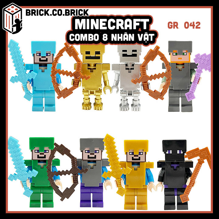 Minecraft mô hình lắp ráp nhân vật xếp hình khoa học đồ chơi lắp ráp nhân vật game thông minh gr034-gr042