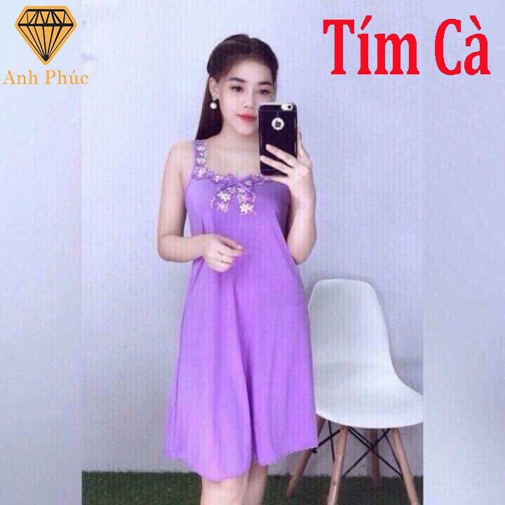 [HCM]Đầm Nữ Đầm Thun Lạnh Dây Bản Mặc Nhà Cao Cấp