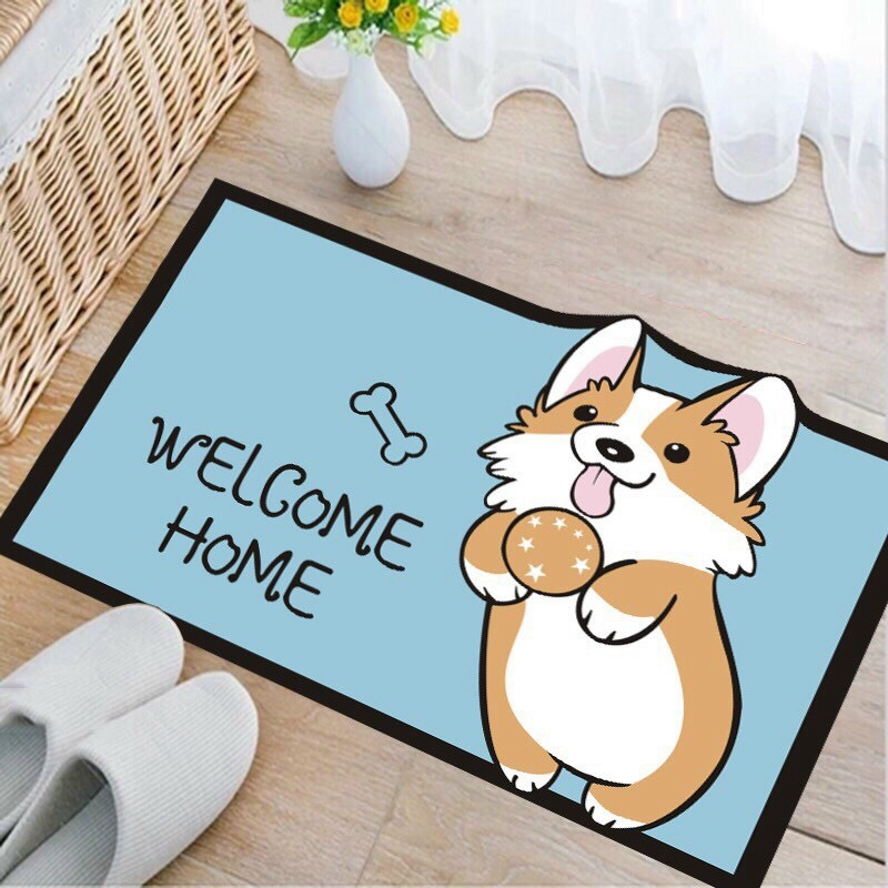 Thảm chùi chân hình thú Thảm Lau Chân Hình Thú Ngộ Nghĩnh in 3d Chống Trơn Trượt 40x60cm