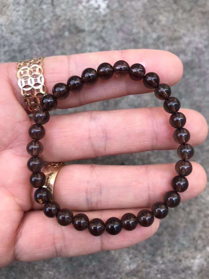 Vòng tay thạch anh khói 6ly
