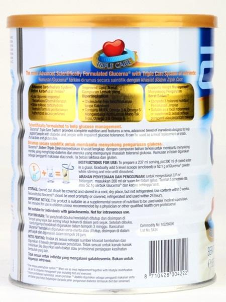 SỮA BỘT DÀNH CHO NGƯỜI TIỂU ĐƯỜNG GLUCERNA 850G ÚC