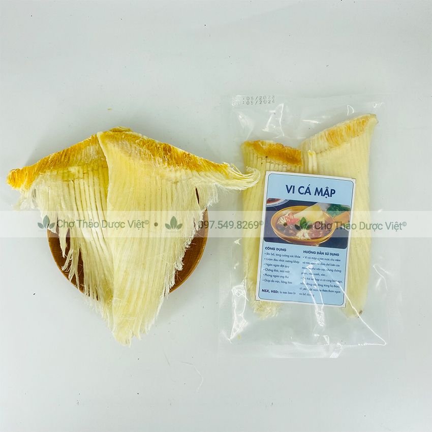 Vi cá mập khô cao cấp 100g (Dạng miếng, nấu súp bào ngư, hầm canh bồi bổ sức khỏe) - Chợ thảo dược việt