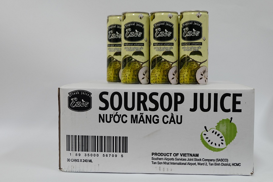 [HCM]Nước Ép Mãng Cầu Ezos Thùng 30 Lon x 240ml