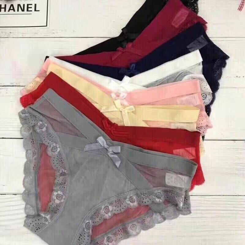 Nơi bán Sỉ 10 Quần Lót Ren Cạp Chéo Đính Nơ Siêu Xinh MS 5779