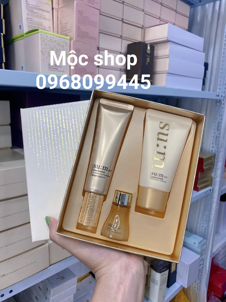 Set kem chống nắng tinh chất vàng tái sinh da cao cấp Su:m37 Losec Summa SPF 50+/pa+++ ngừa lão hóa da