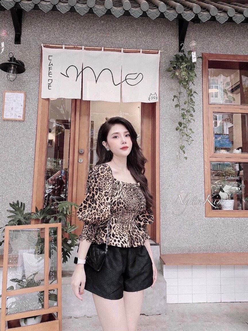 Áo da báo nhún sành điệu TTSA0929