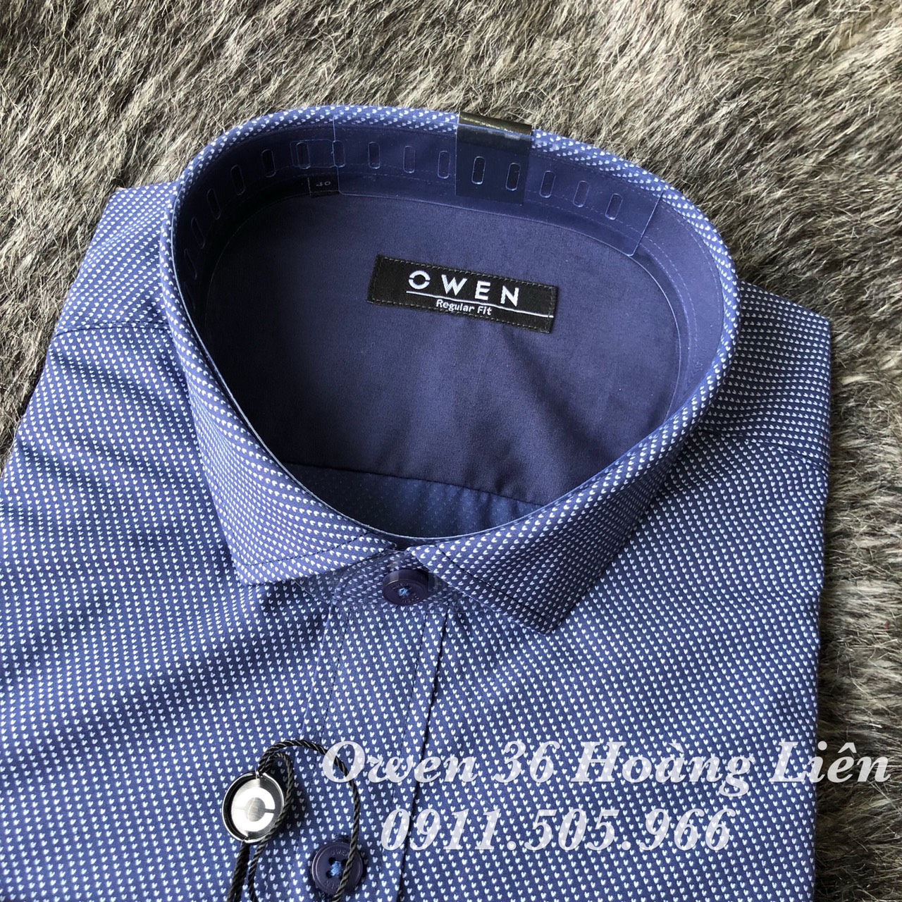 Áo sơ mi dài tay Owen AR68094D - Áo sơ mi nam chấm bi
