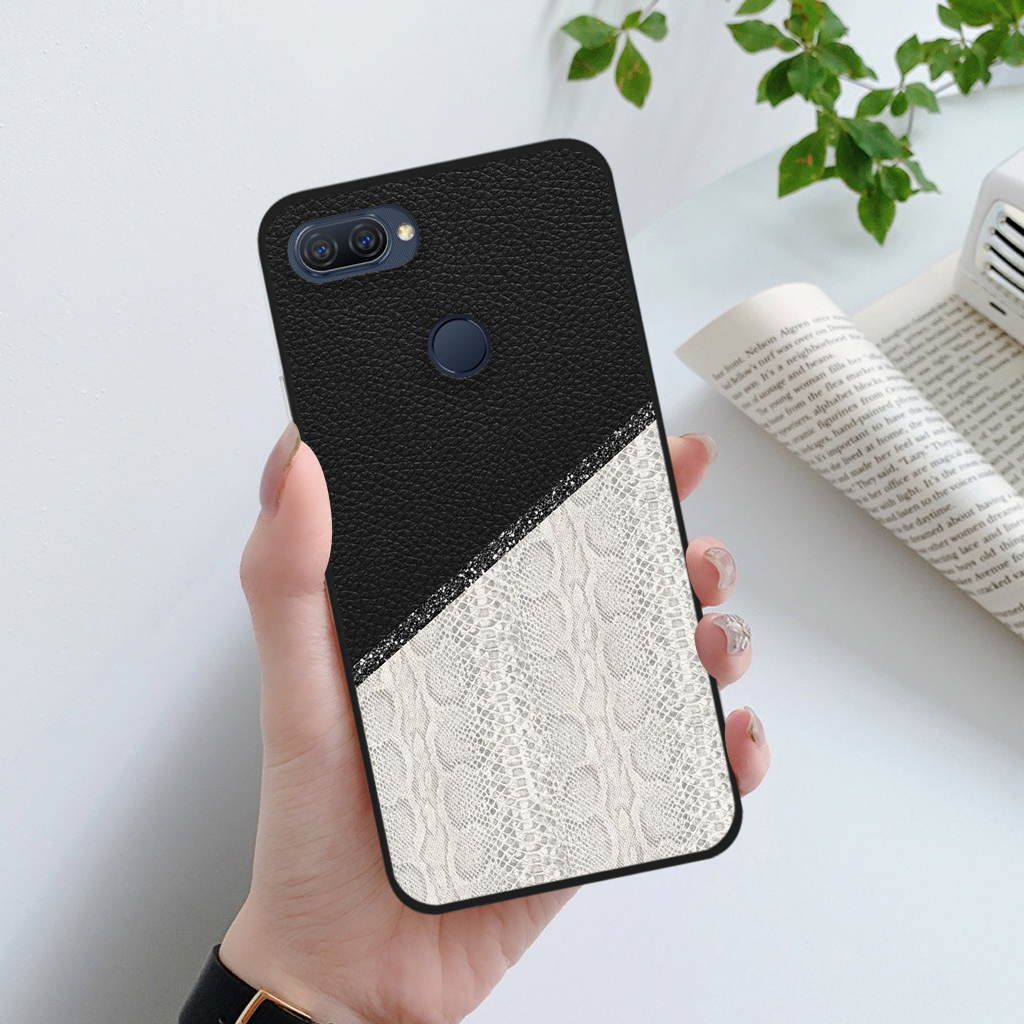 Ốp lưng oppo a5s / a7 / f9 / a12 họa tiết sọc kẻ, giả da thời trang