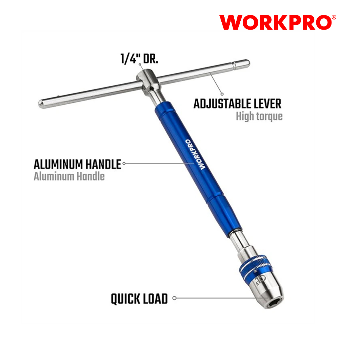 Thanh trượt chữ T, kích thước: 1/4 inch Workpro WP275016