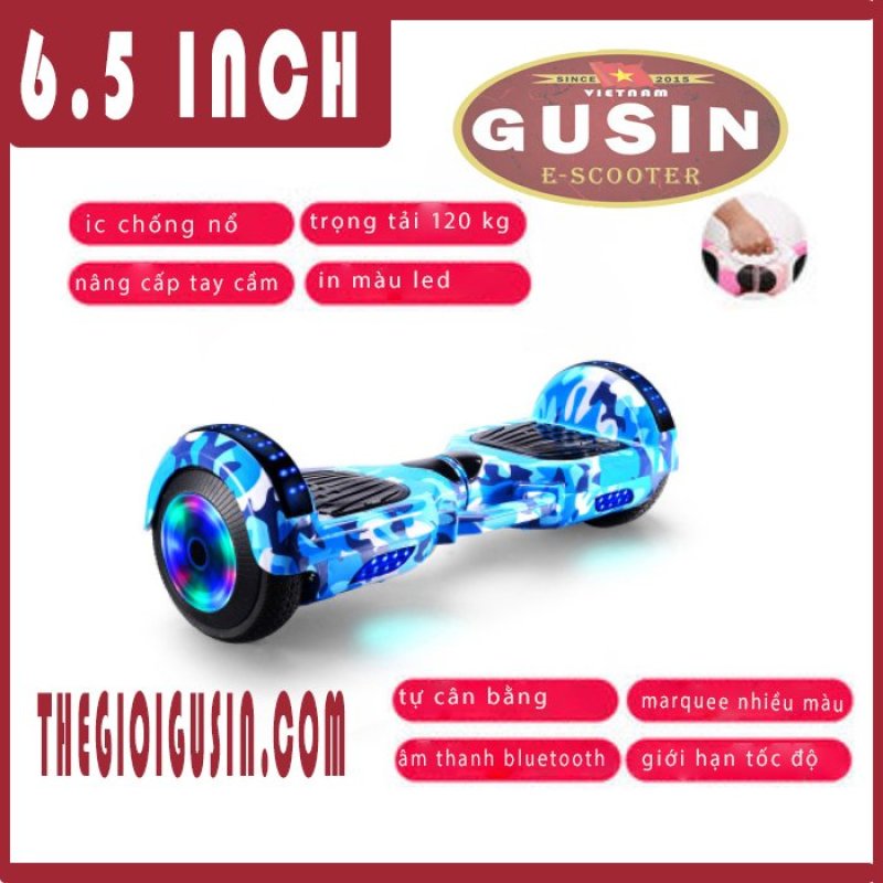 Mua [HCM]xe thăng bằng điện GuSin 6.5inch Màu Rằn Ri siêu đẹp - pin trâu 3 tiếng - sườn sắt - Loa Bluetooth 2.0