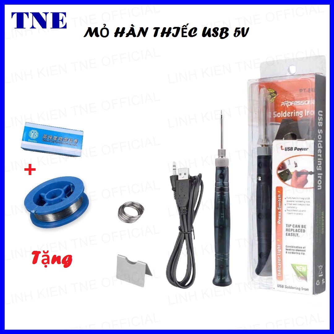 Mỏ hàn mini đầu cắm USB 5V siêu tiện lợi (Tặng  01 cuộn thiếc, 01 hộp nhựa thông)