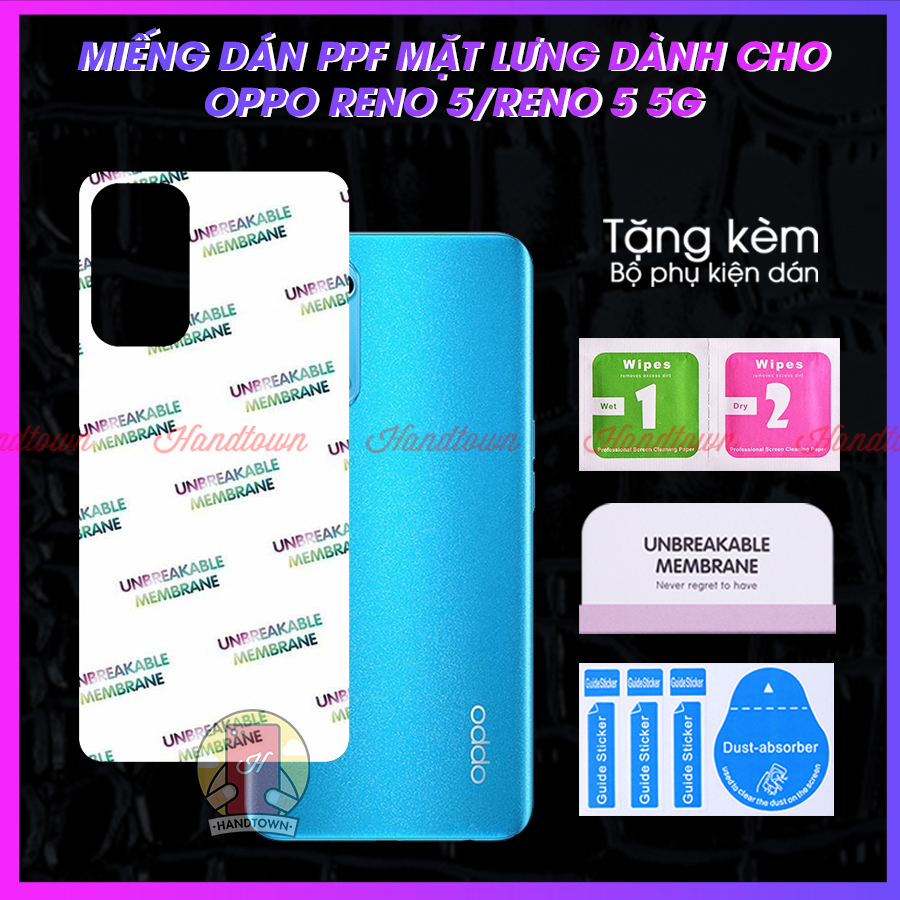 Miếng Dán Mặt Lưng PPF Dành Cho Oppo Reno 5 4G Reno 5 5G Reno5 Reno5 4G Reno5 5G Cầu Vồng Trong Suốt Vân cá sấu