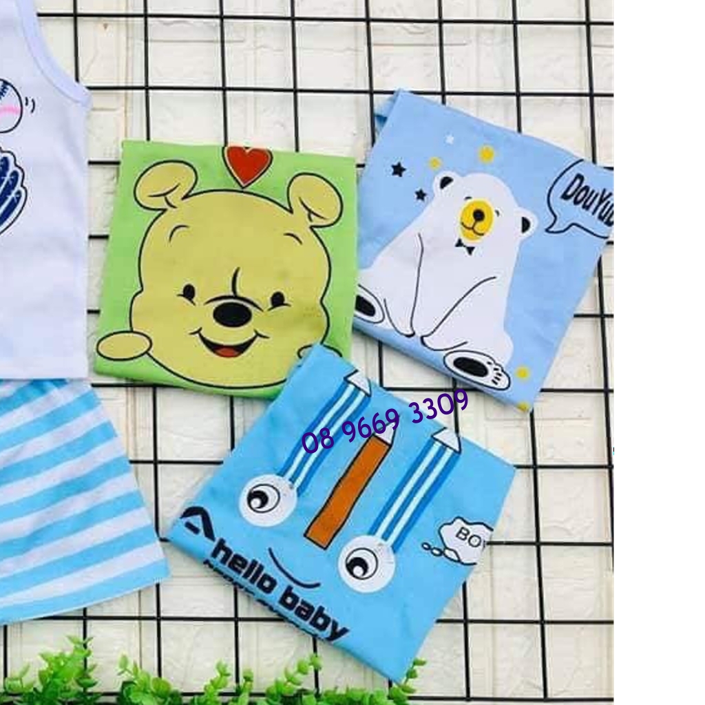 [Set 5 bộ] Đồ bộ bé trai bé gái [3-13kg] 100% cotton thoáng mát