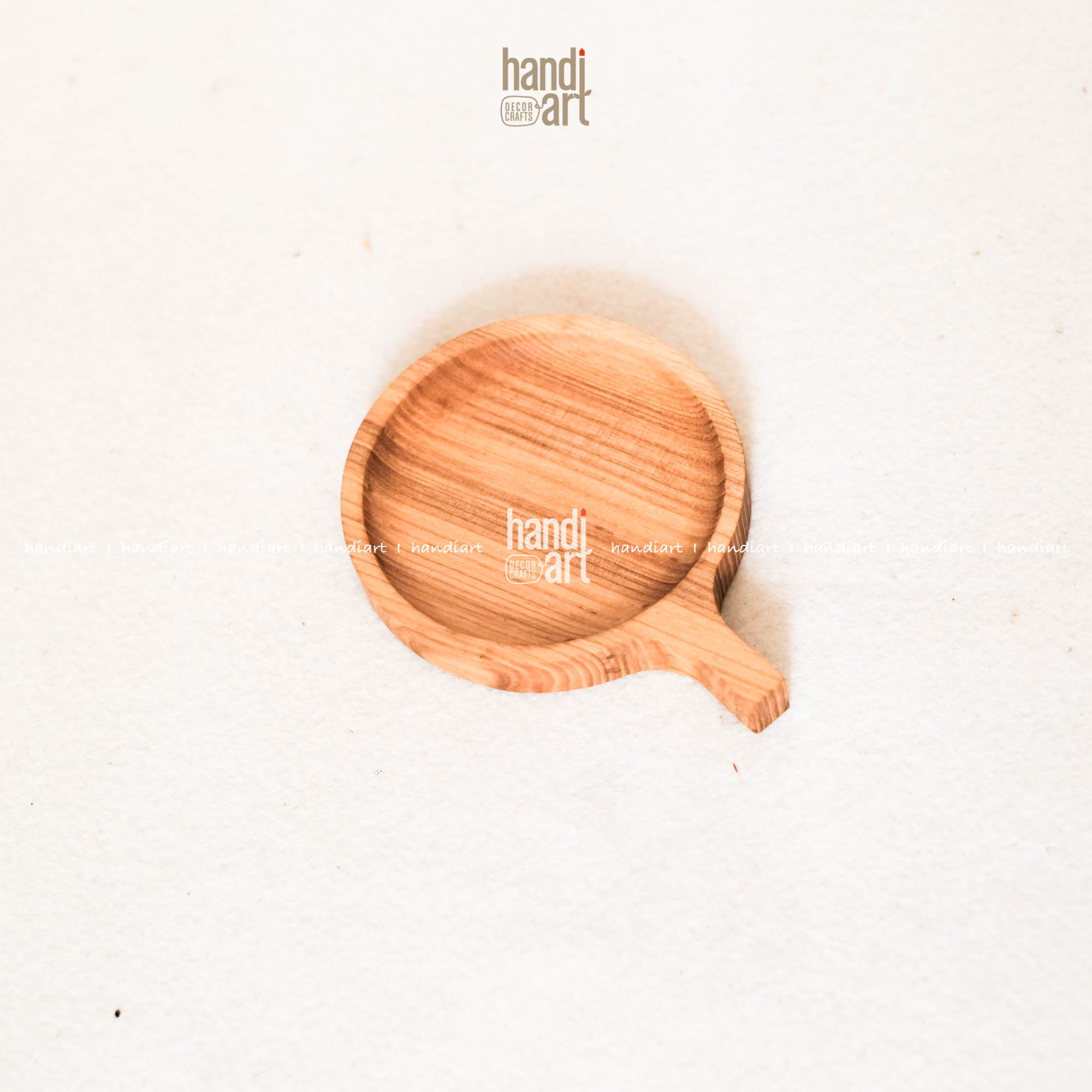 Set of 3 tray round wood handle-tray Wood frequency