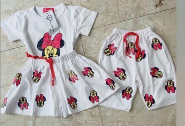 BỘ QUẦN ÁO CHUỘT MICKY CHO BÉ GÁI