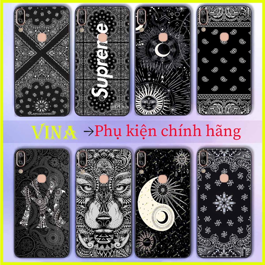 Ốp Vsmart Bee / Bee3 / Active1 / Active 1 Plus thương hiệu hoa văn trắng đen
