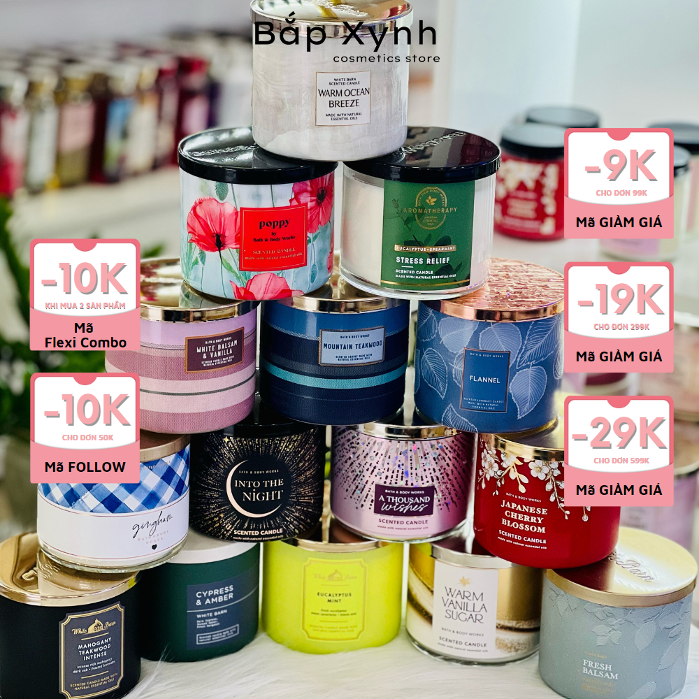 Candles 3 wick - Nến thơm tinh dầu tự nhiên 3 bấc chính hãng Bath and Body